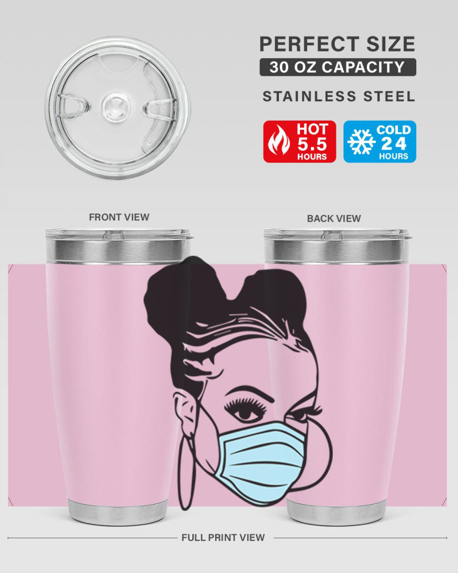 Black Nurse 20oz Tumbler made of stainless steel with a stylish design, perfect for hot and cold beverages.