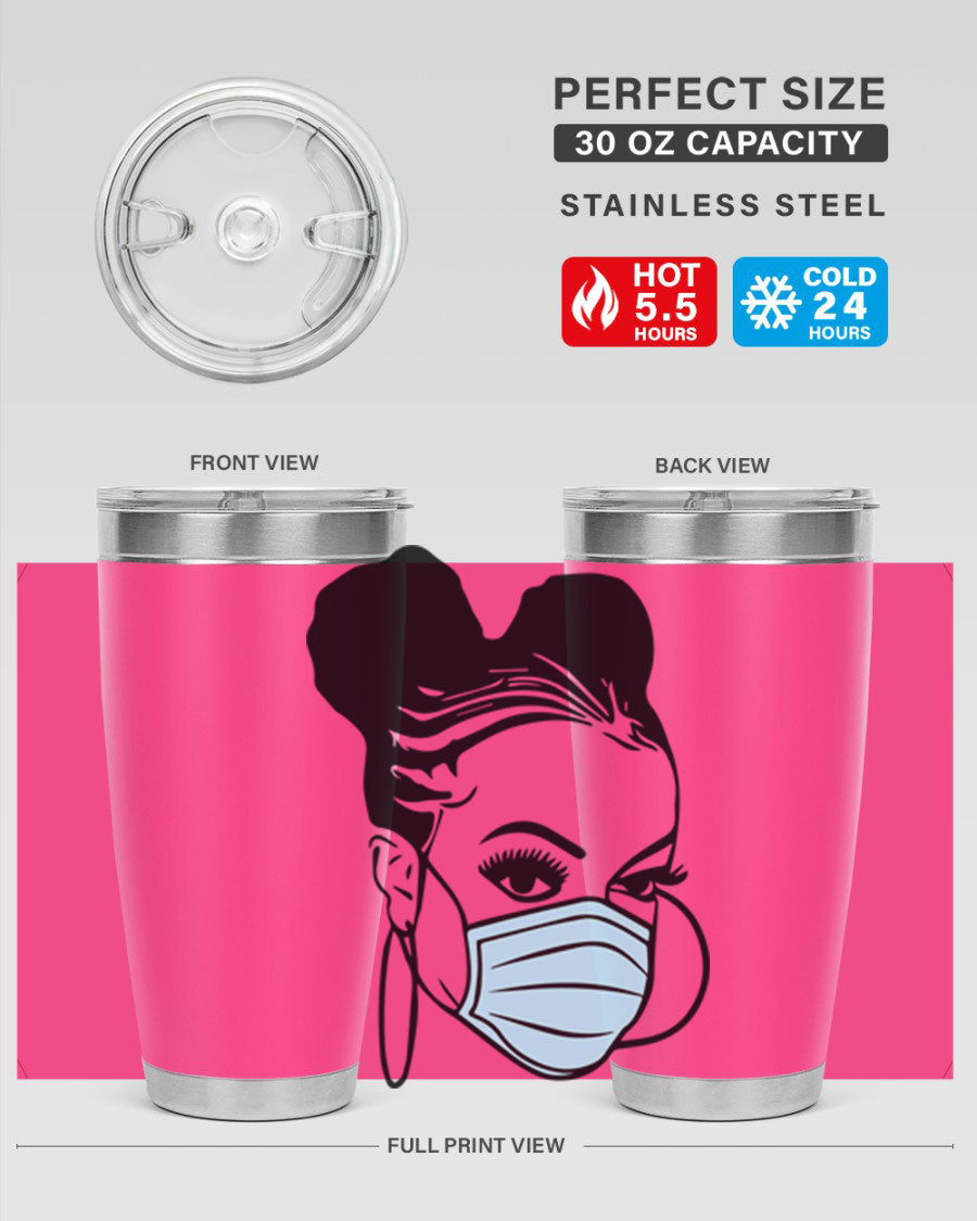 Black Nurse 20oz Tumbler made of stainless steel with a stylish design, perfect for hot and cold beverages.
