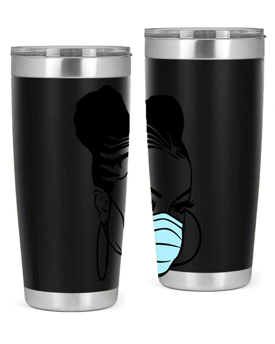 Black Nurse 20oz Tumbler made of stainless steel with a stylish design, perfect for hot and cold beverages.
