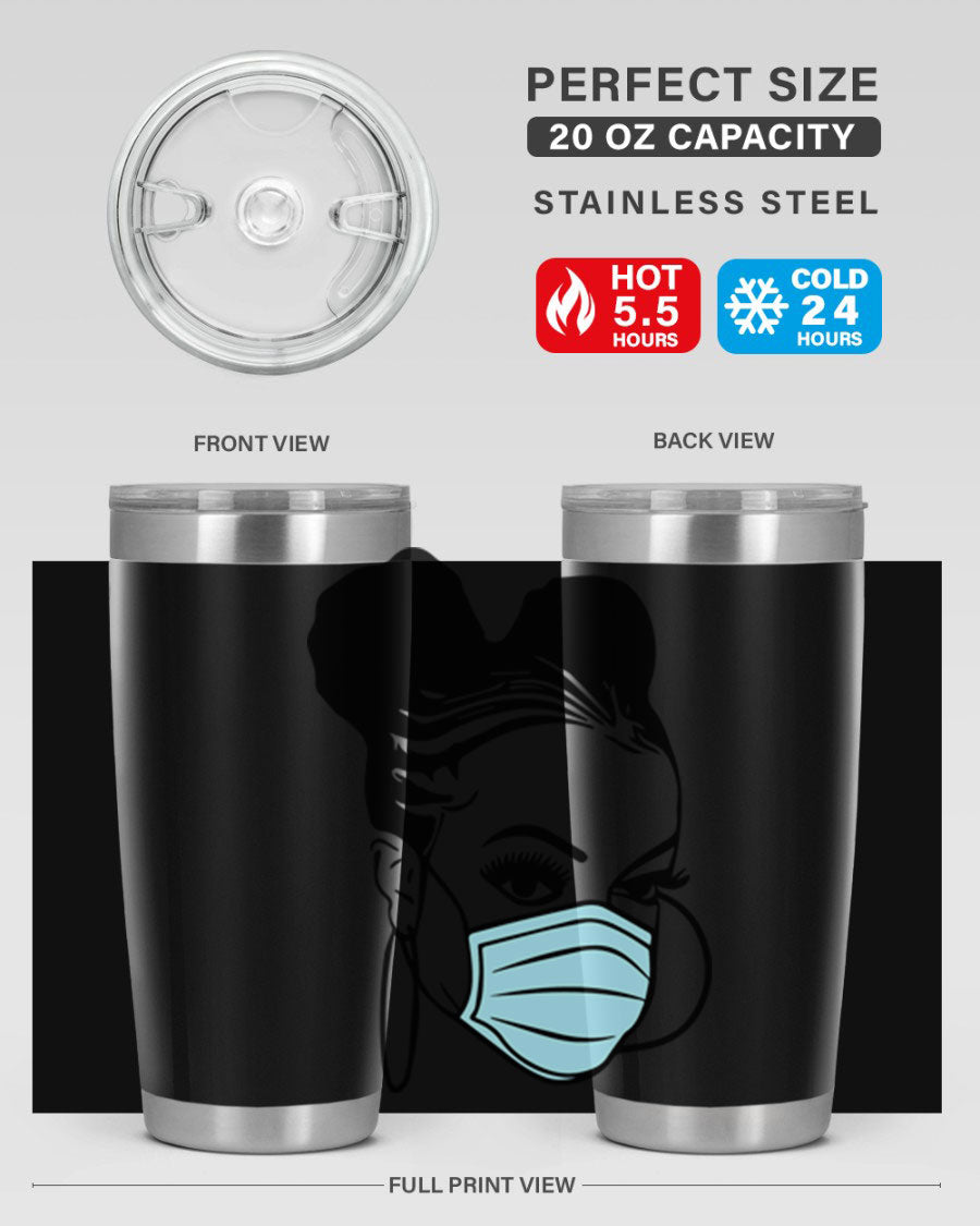 Black Nurse 20oz Tumbler made of stainless steel with a stylish design, perfect for hot and cold beverages.