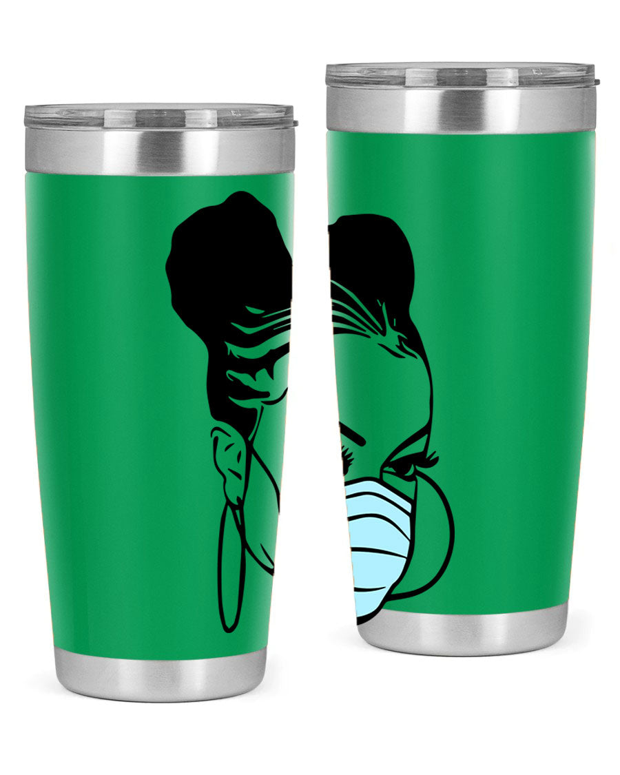 Black Nurse 20oz Tumbler made of stainless steel with a stylish design, perfect for hot and cold beverages.