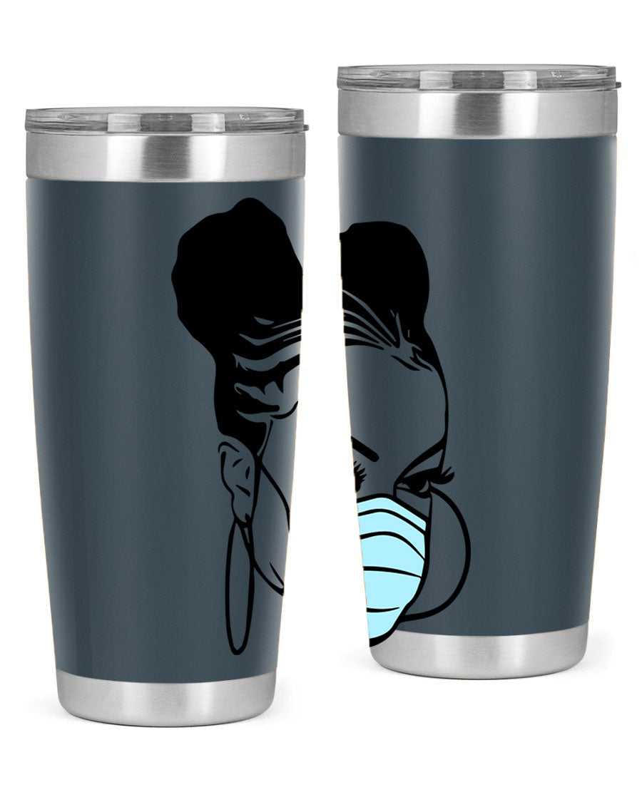 Black Nurse 20oz Tumbler made of stainless steel with a stylish design, perfect for hot and cold beverages.