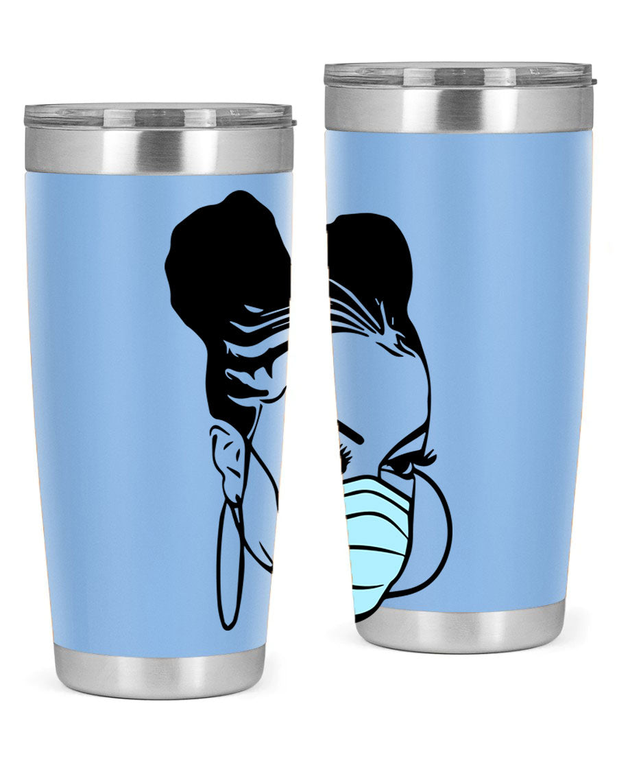 Black Nurse 20oz Tumbler made of stainless steel with a stylish design, perfect for hot and cold beverages.