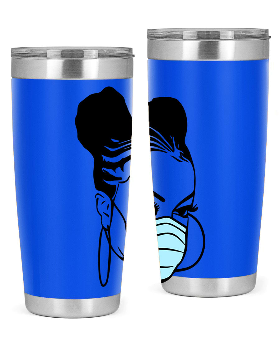 Black Nurse 20oz Tumbler made of stainless steel with a stylish design, perfect for hot and cold beverages.