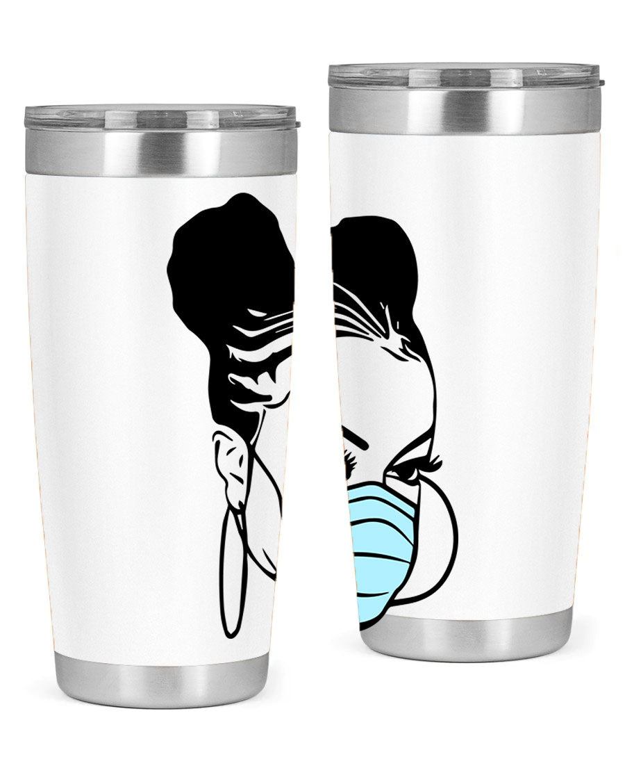 Black Nurse 20oz Tumbler made of stainless steel with a stylish design, perfect for hot and cold beverages.