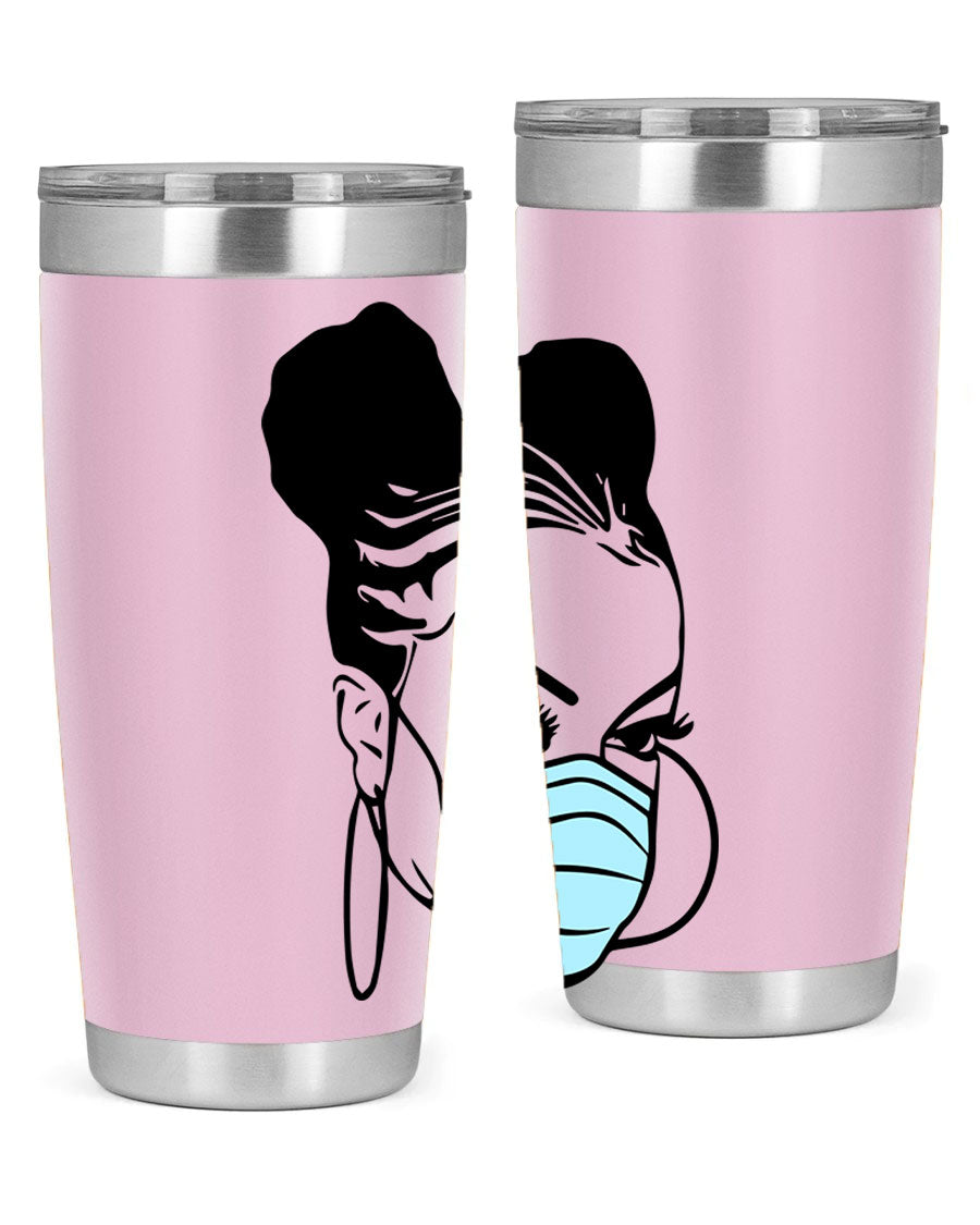 Black Nurse 20oz Tumbler made of stainless steel with a stylish design, perfect for hot and cold beverages.