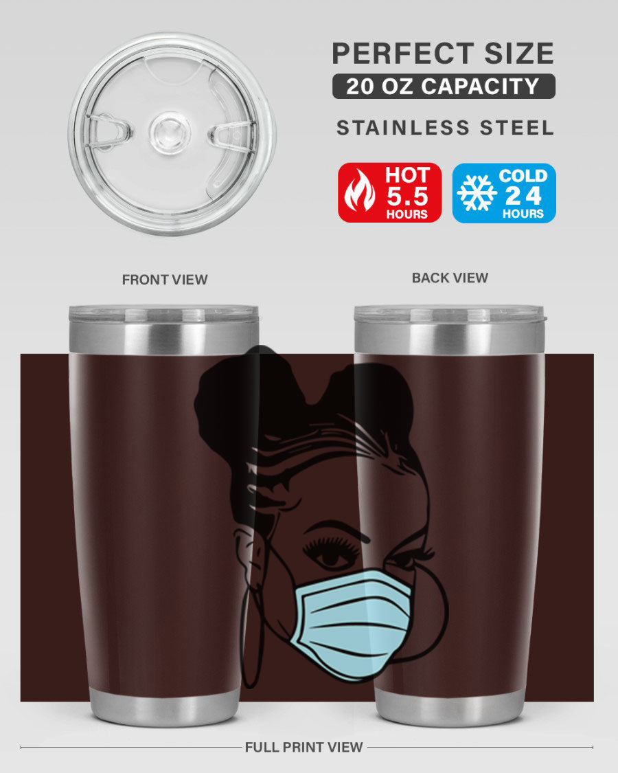 Black Nurse 20oz Tumbler made of stainless steel with a stylish design, perfect for hot and cold beverages.