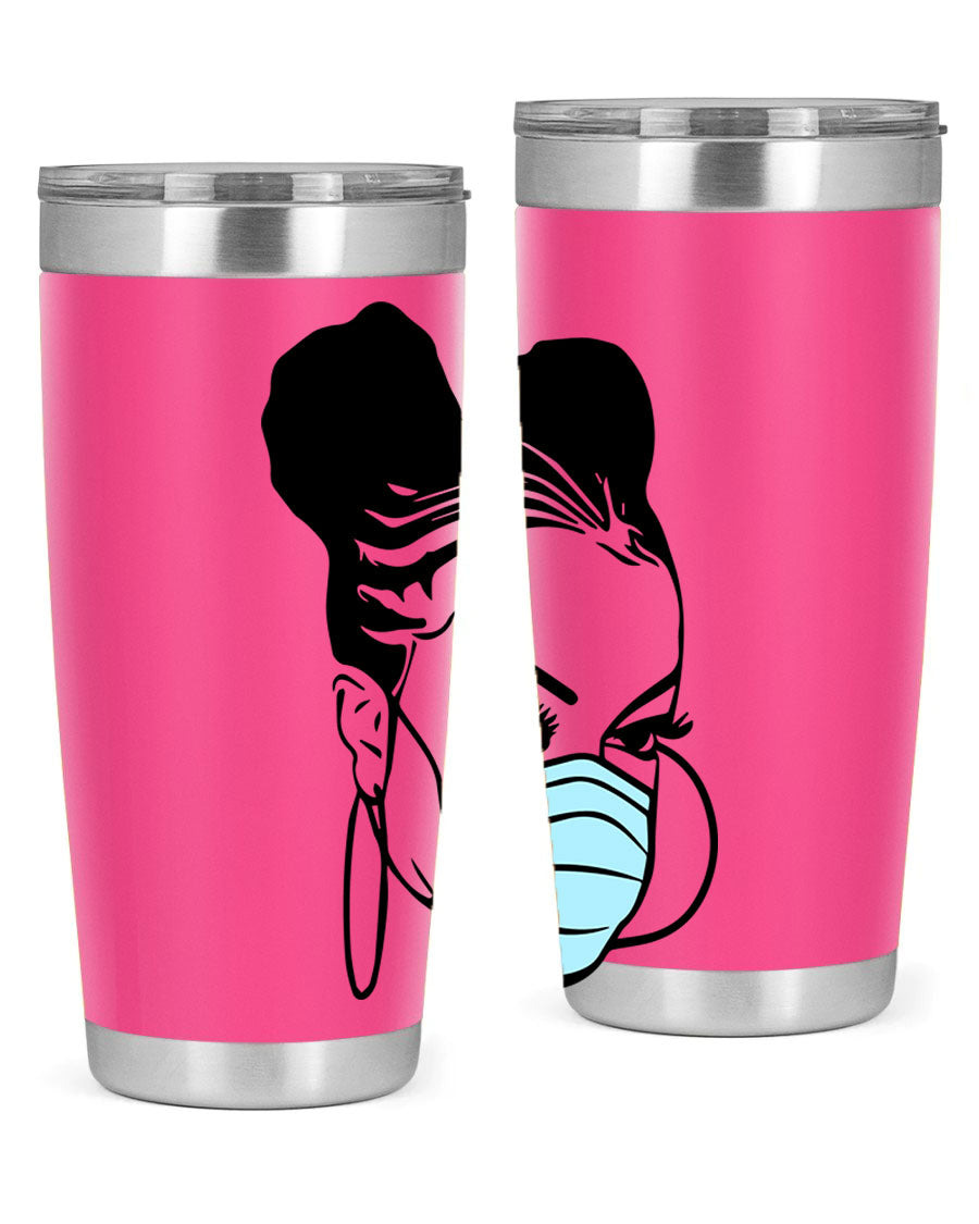 Black Nurse 20oz Tumbler made of stainless steel with a stylish design, perfect for hot and cold beverages.