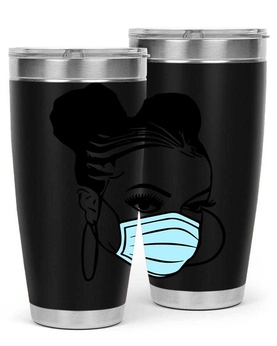 Black Nurse 20oz Tumbler made of stainless steel with a stylish design, perfect for hot and cold beverages.