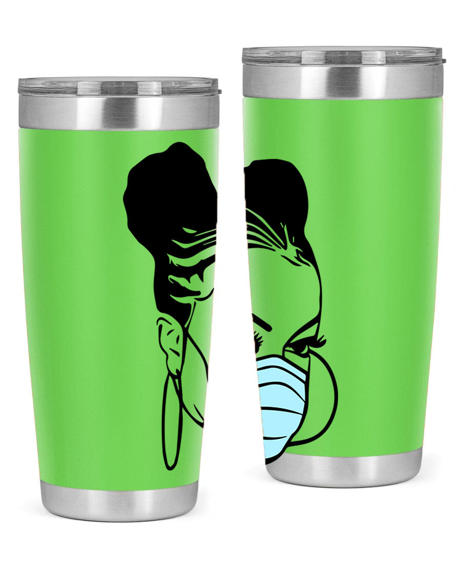 Black Nurse 20oz Tumbler made of stainless steel with a stylish design, perfect for hot and cold beverages.