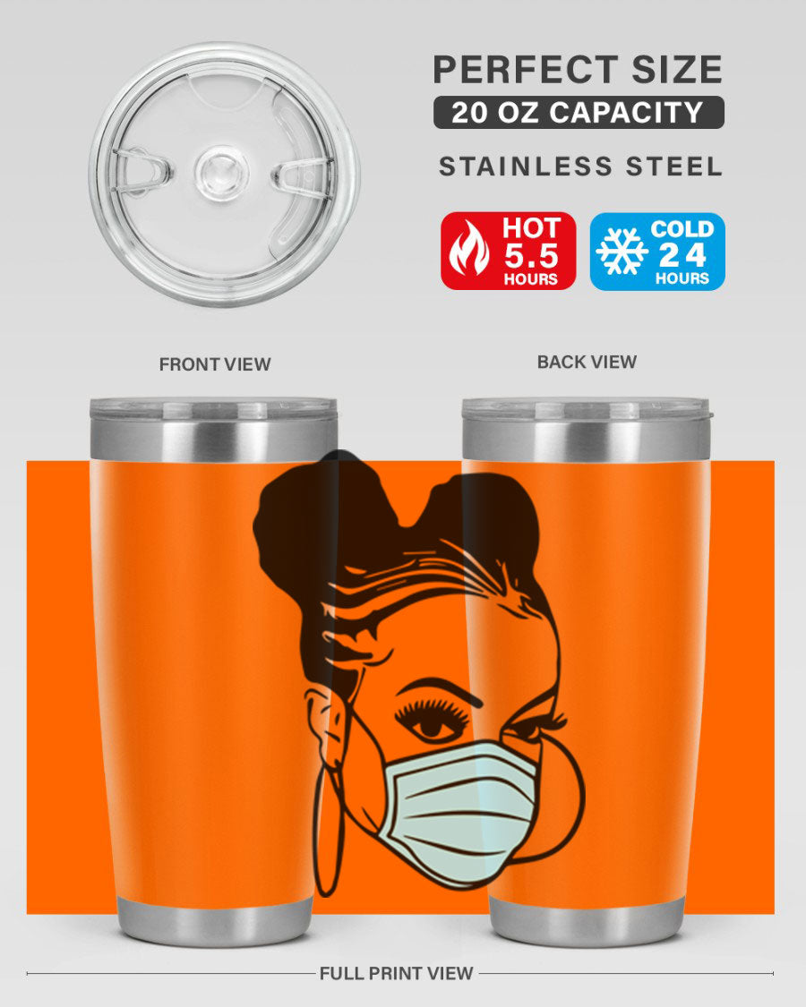 Black Nurse 20oz Tumbler made of stainless steel with a stylish design, perfect for hot and cold beverages.