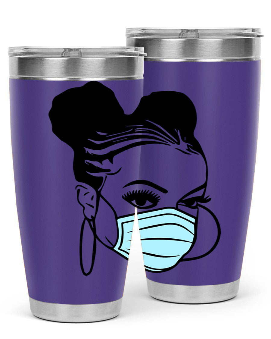 Black Nurse 20oz Tumbler made of stainless steel with a stylish design, perfect for hot and cold beverages.