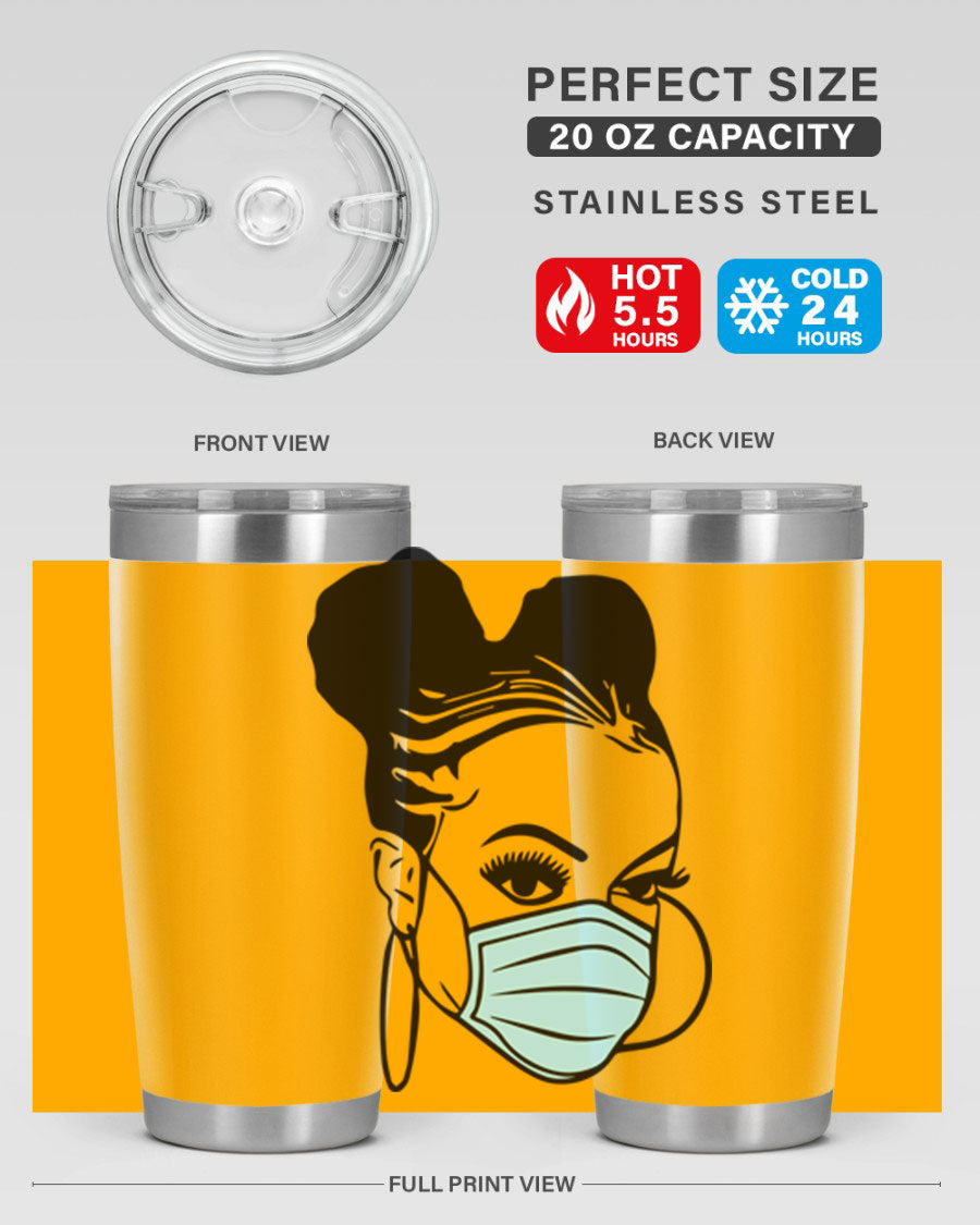 Black Nurse 20oz Tumbler made of stainless steel with a stylish design, perfect for hot and cold beverages.