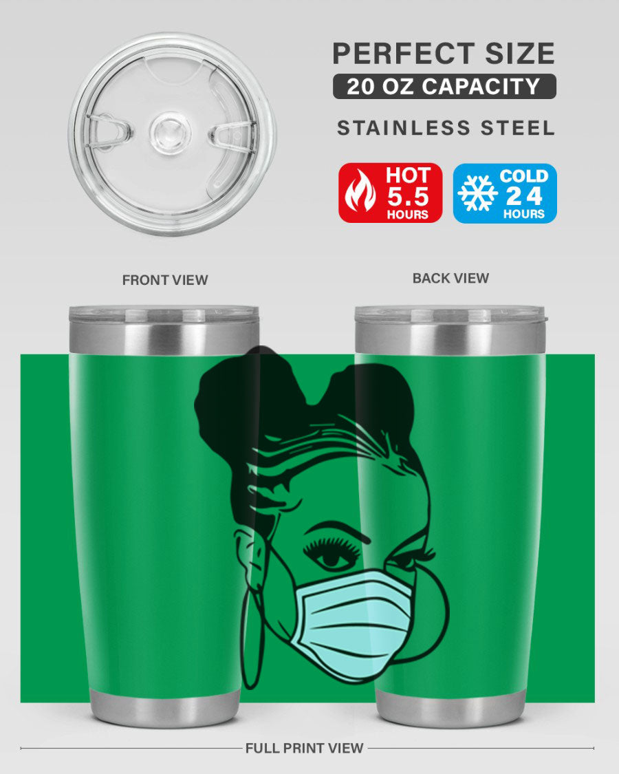 Black Nurse 20oz Tumbler made of stainless steel with a stylish design, perfect for hot and cold beverages.