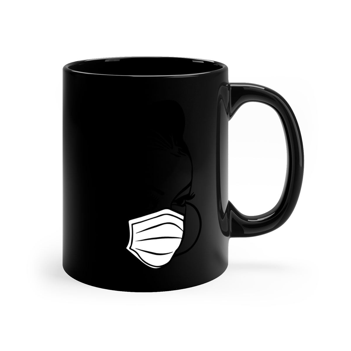 Black Nurse 6# Mug featuring a glossy finish, colored handle, and interior, available in multiple colors and sizes.