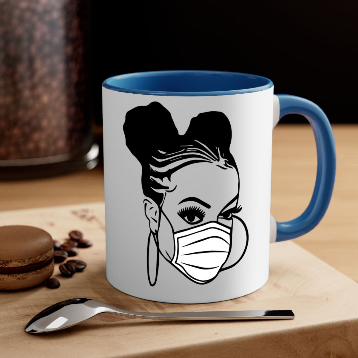 Black Nurse 6# Mug featuring a glossy finish, colored handle, and interior, available in multiple colors and sizes.