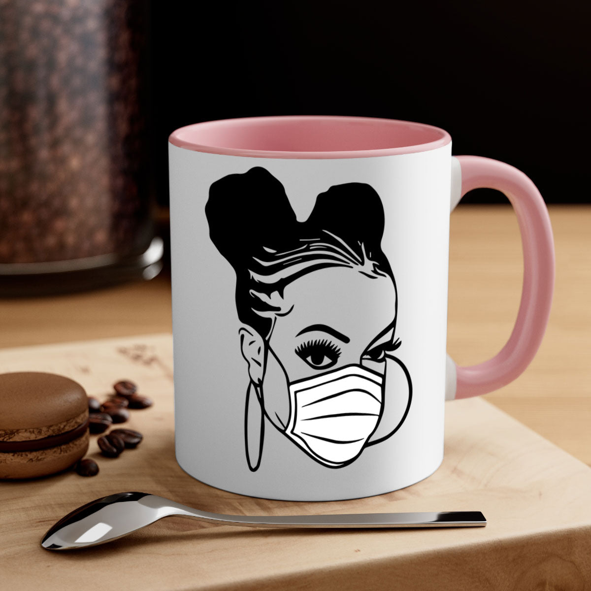 Black Nurse 6# Mug featuring a glossy finish, colored handle, and interior, available in multiple colors and sizes.