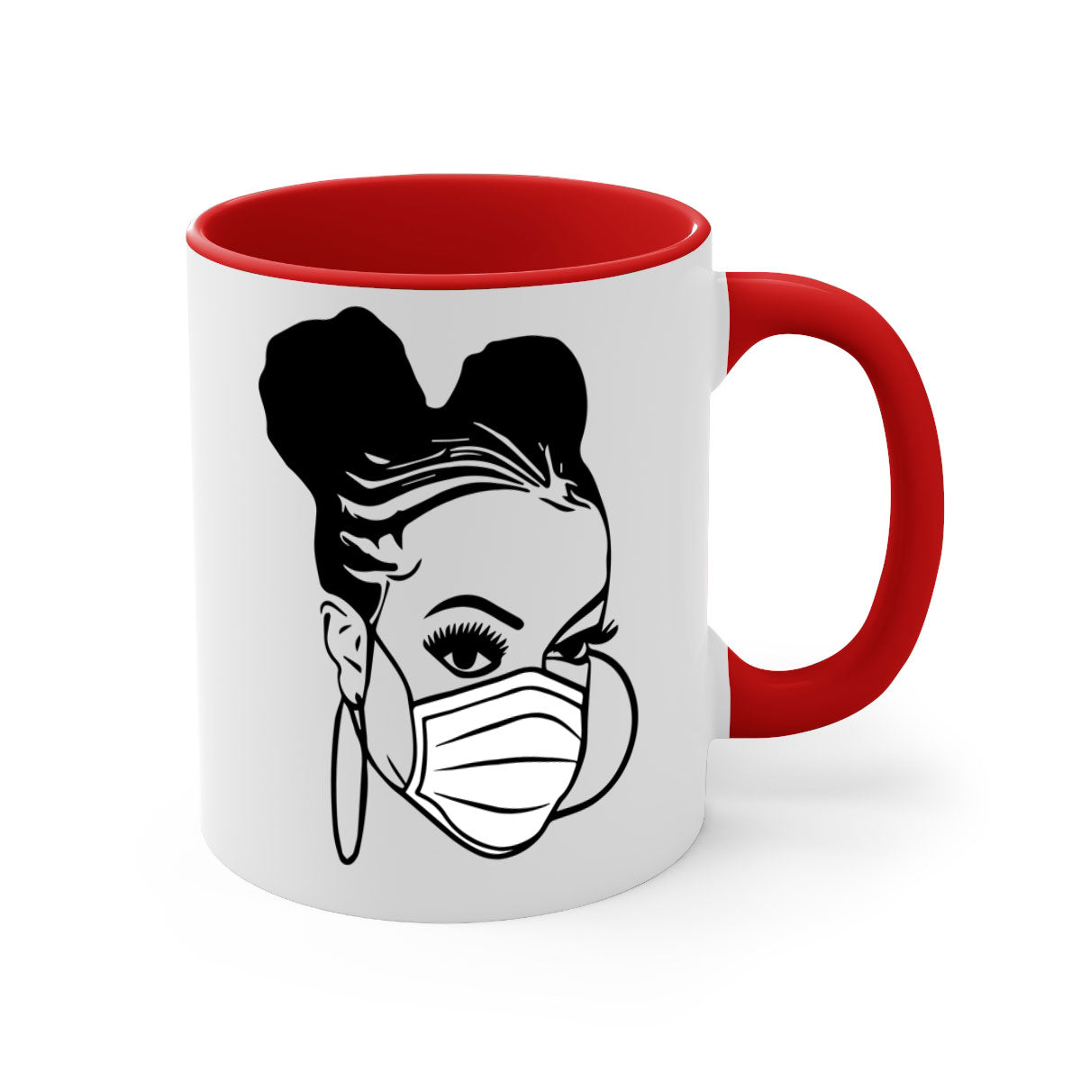Black Nurse 6# Mug featuring a glossy finish, colored handle, and interior, available in multiple colors and sizes.