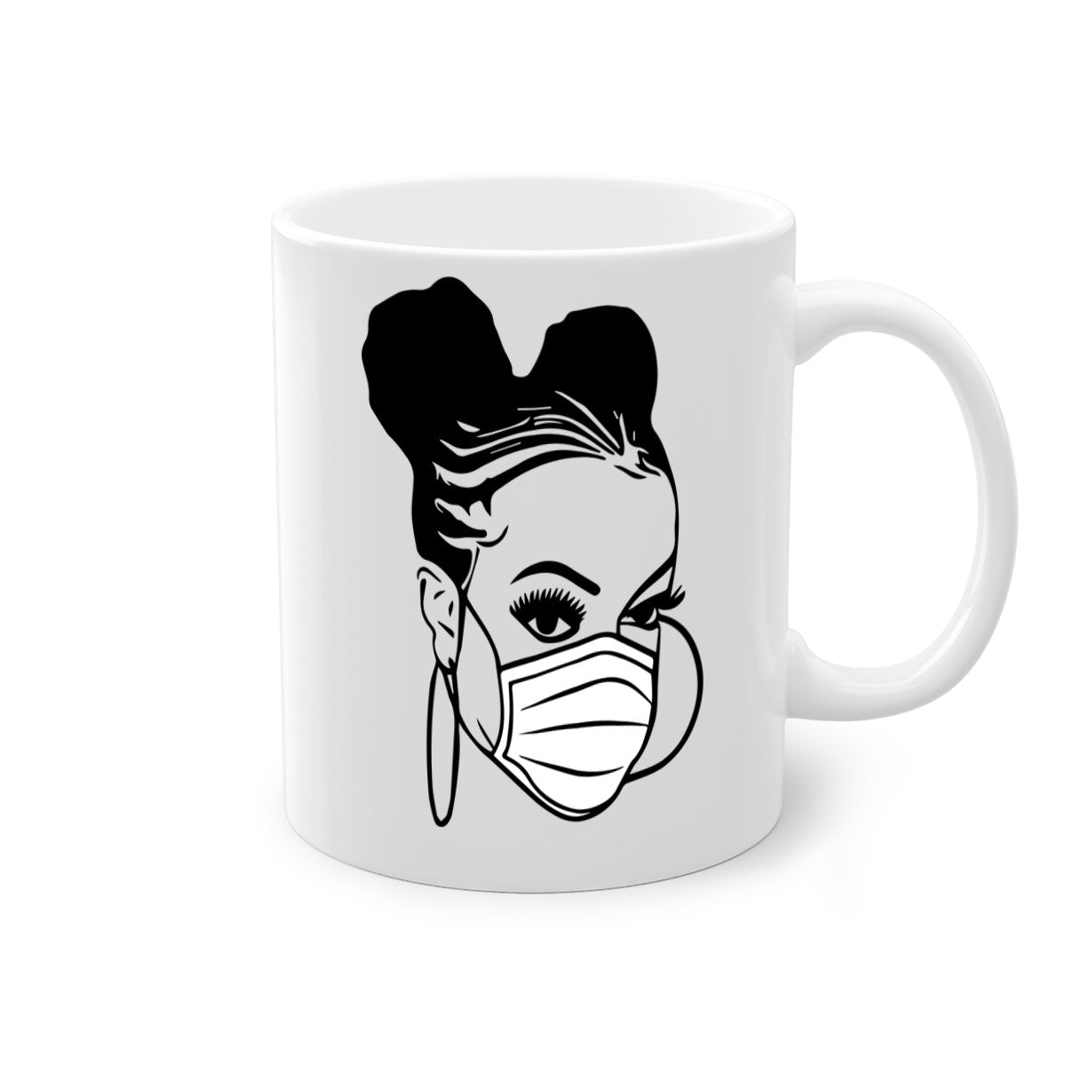 Black Nurse 6# Mug featuring a glossy finish, colored handle, and interior, available in multiple colors and sizes.