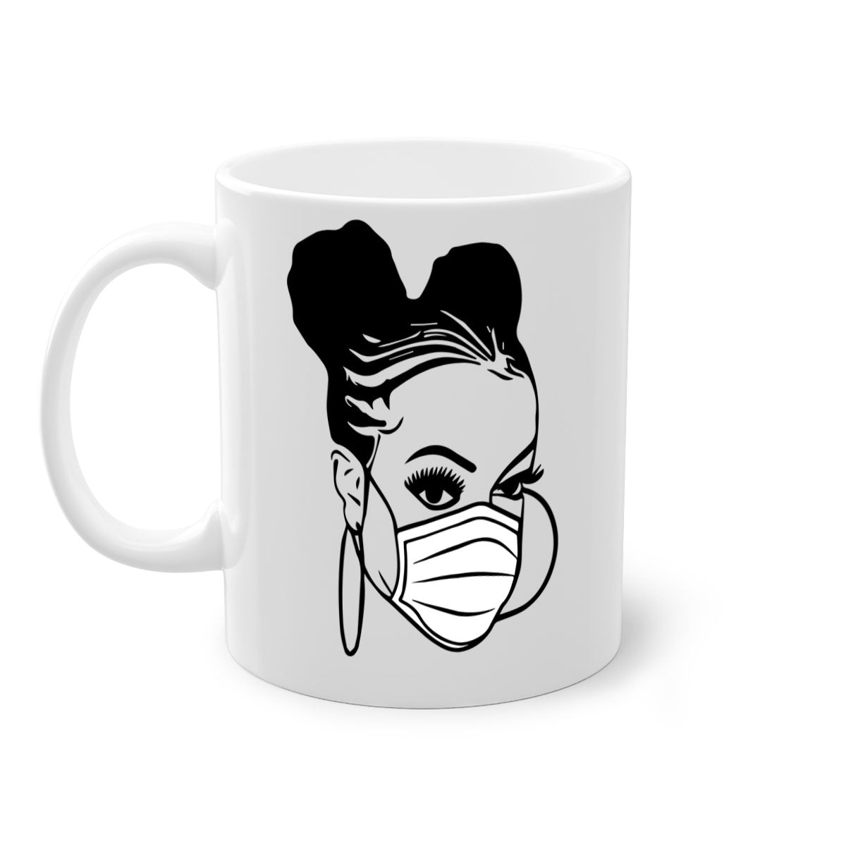 Black Nurse 6# Mug featuring a glossy finish, colored handle, and interior, available in multiple colors and sizes.