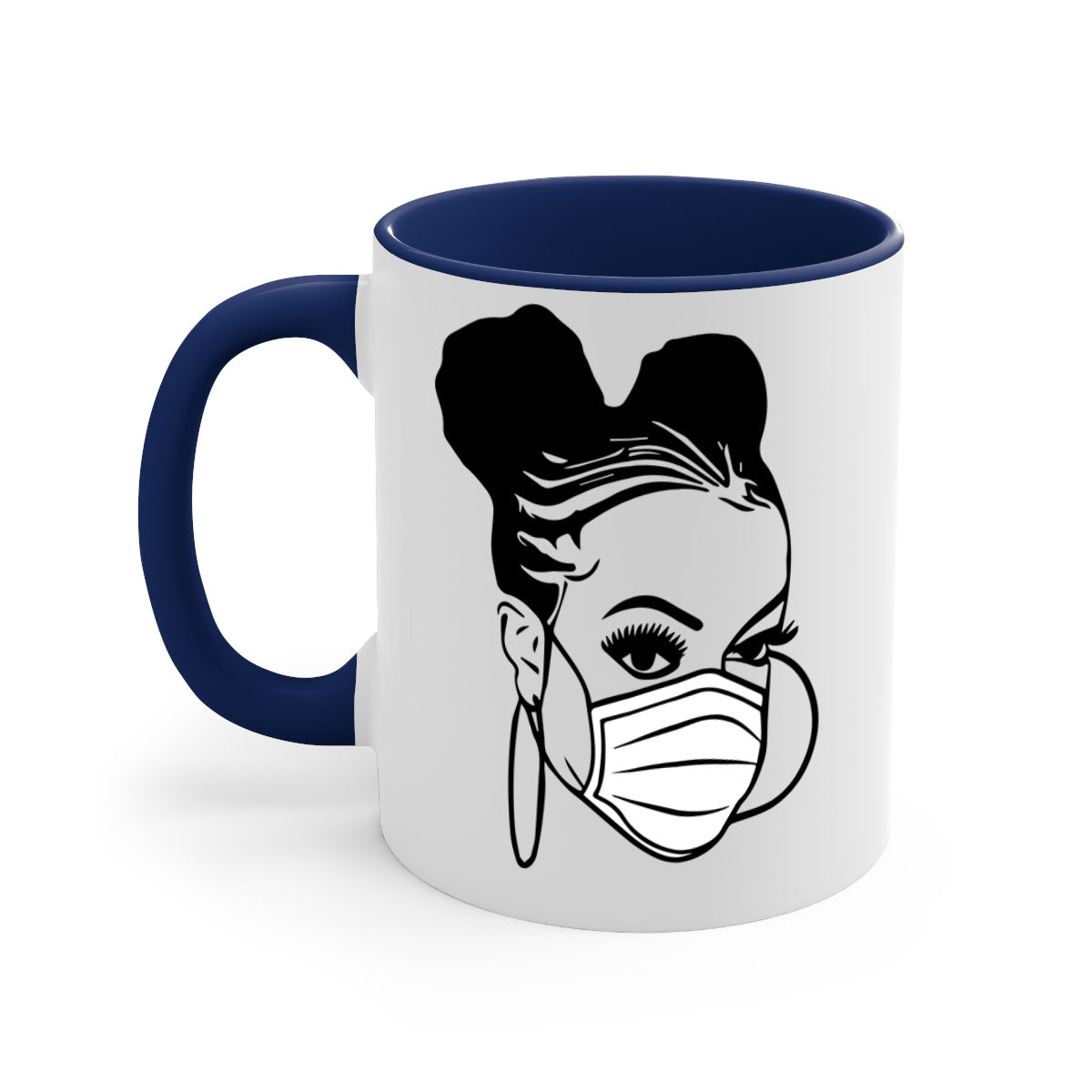 Black Nurse 6# Mug featuring a glossy finish, colored handle, and interior, available in multiple colors and sizes.