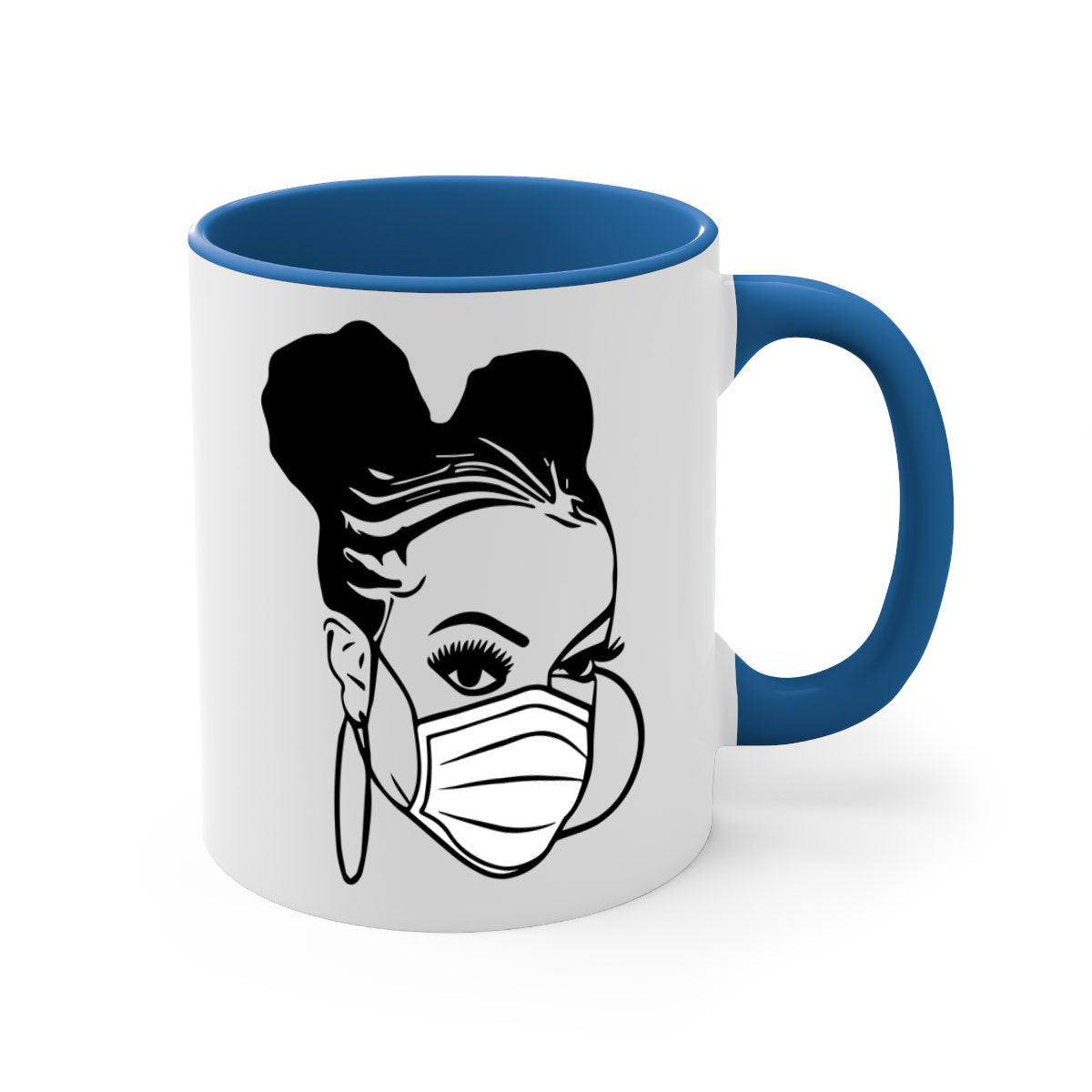 Black Nurse 6# Mug featuring a glossy finish, colored handle, and interior, available in multiple colors and sizes.