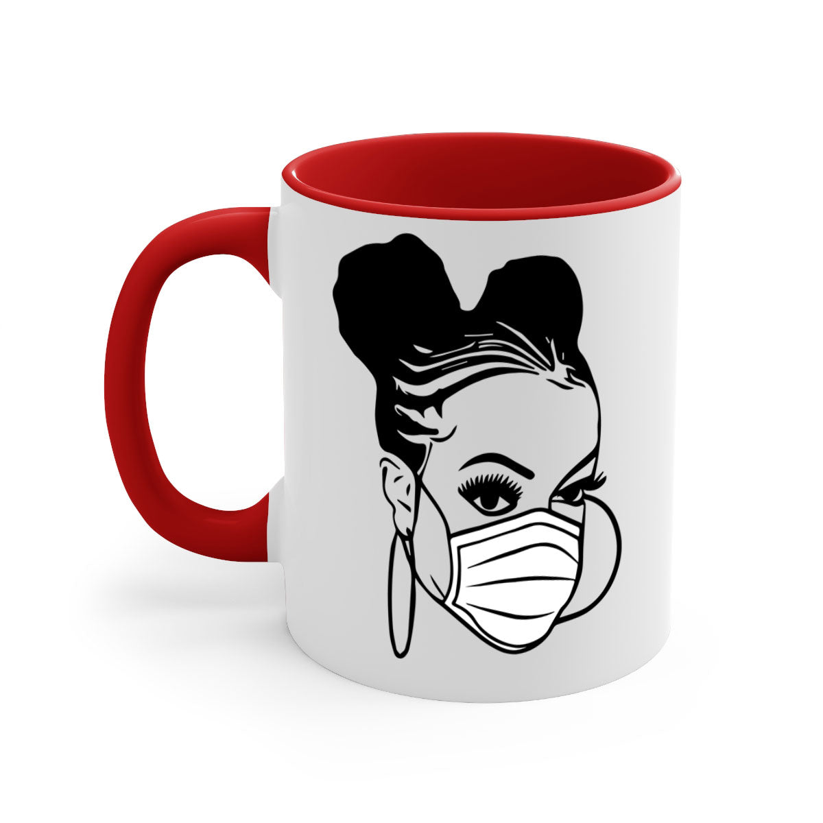 Black Nurse 6# Mug featuring a glossy finish, colored handle, and interior, available in multiple colors and sizes.