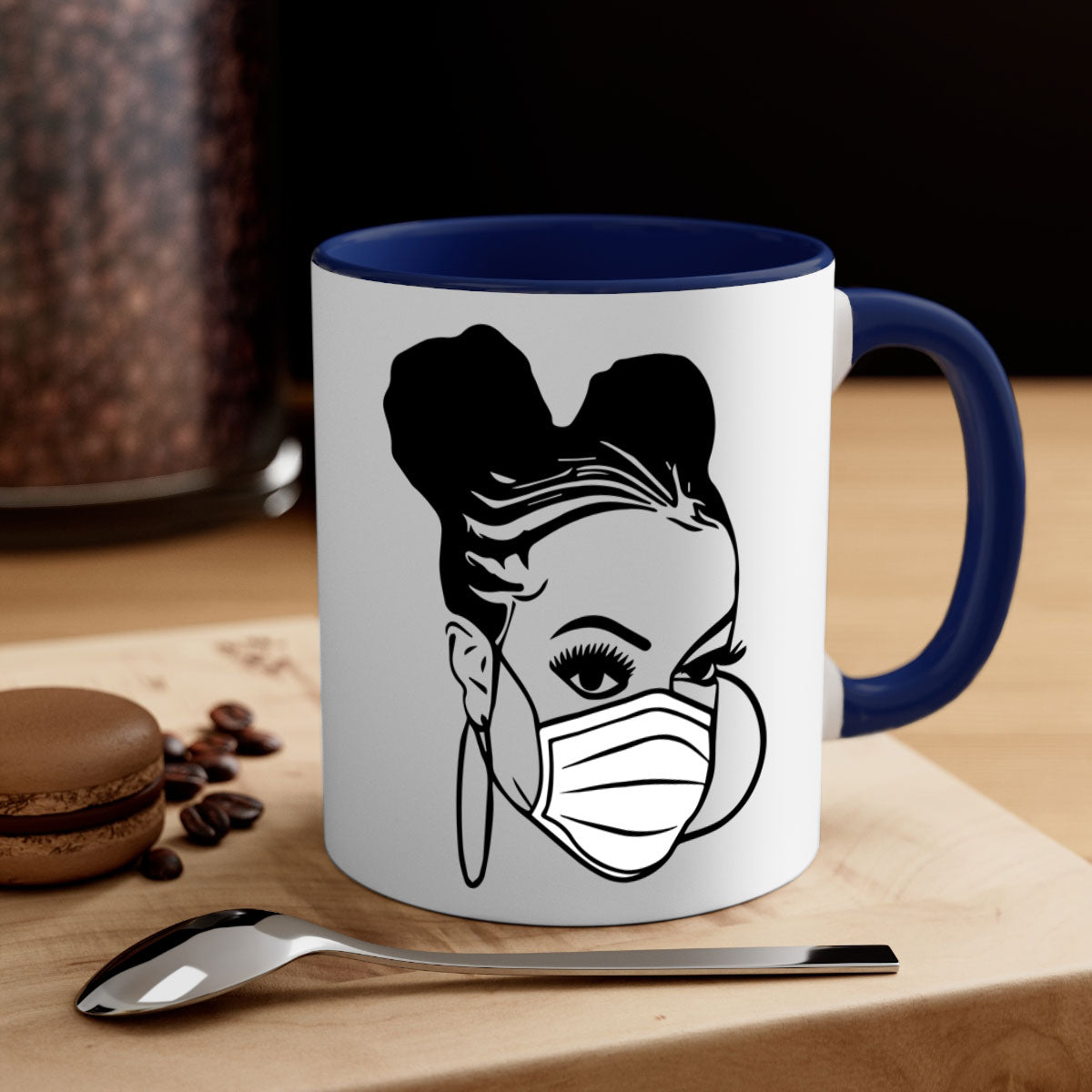 Black Nurse 6# Mug featuring a glossy finish, colored handle, and interior, available in multiple colors and sizes.