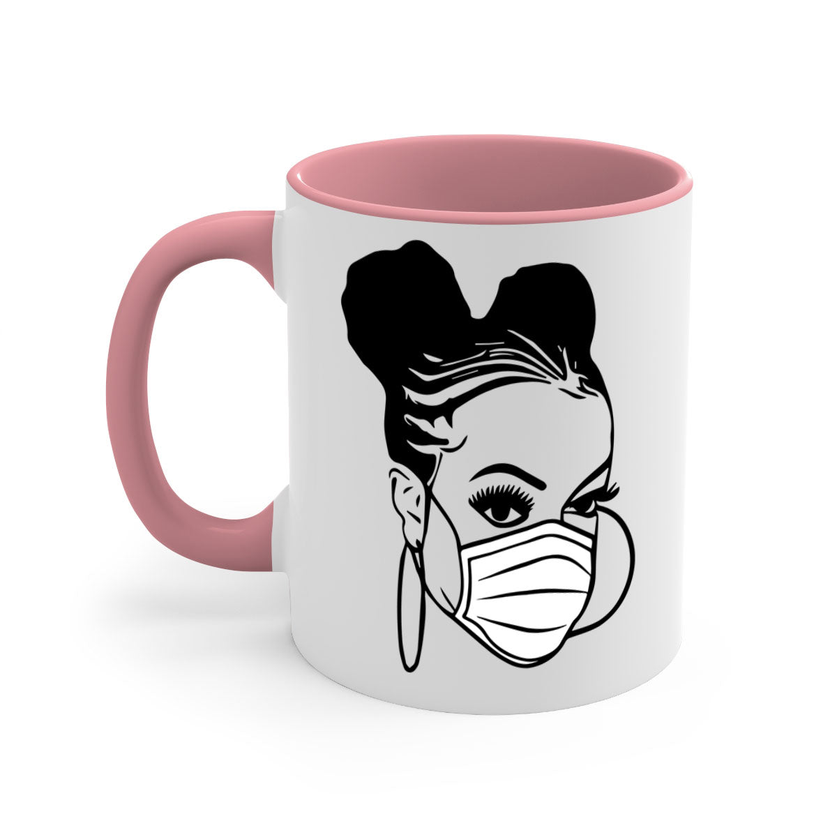 Black Nurse 6# Mug featuring a glossy finish, colored handle, and interior, available in multiple colors and sizes.