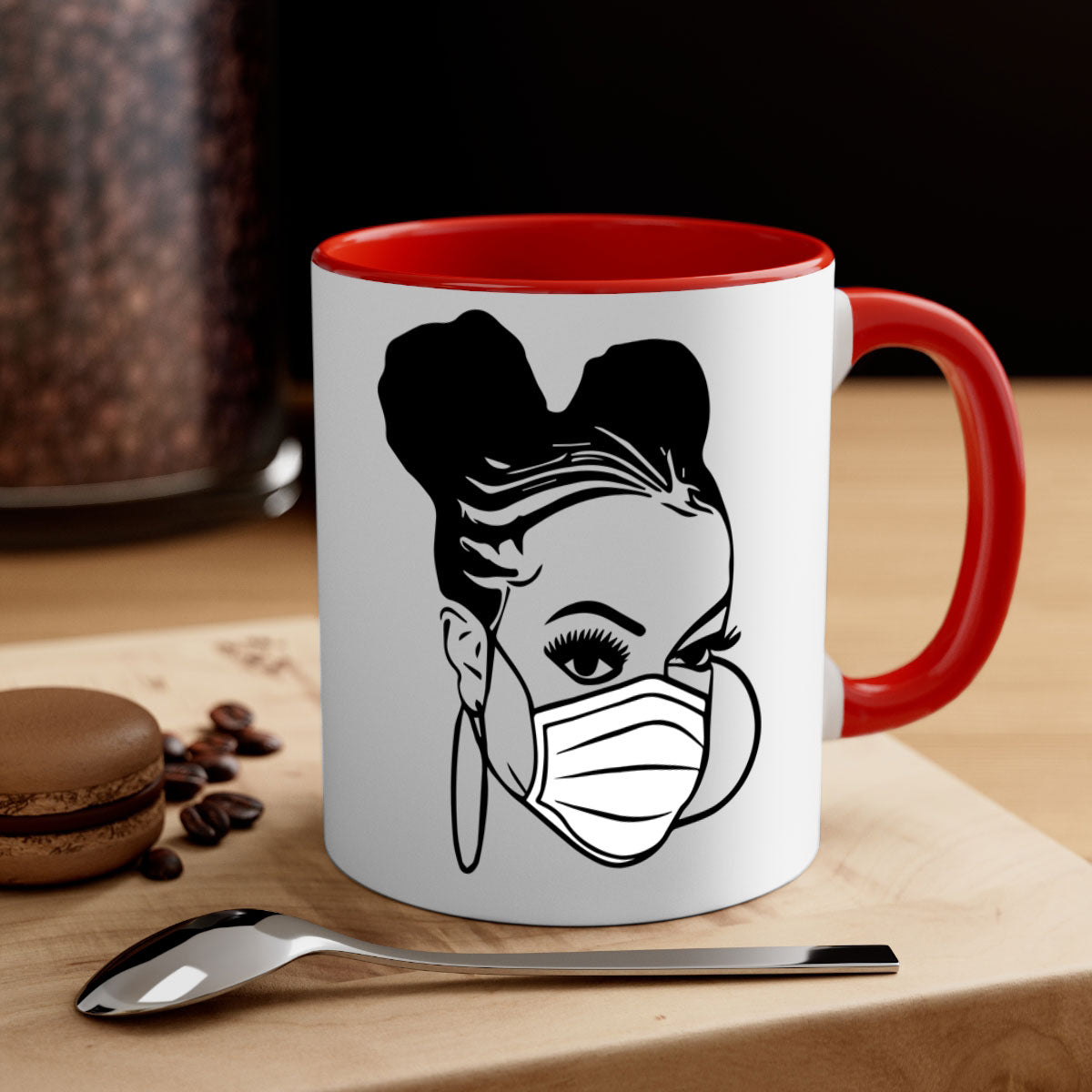 Black Nurse 6# Mug featuring a glossy finish, colored handle, and interior, available in multiple colors and sizes.