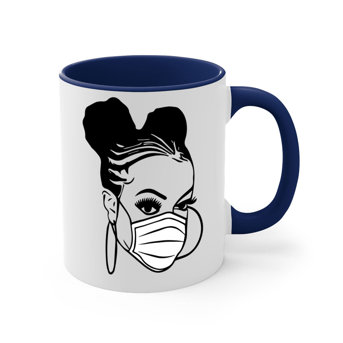 Black Nurse 6# Mug featuring a glossy finish, colored handle, and interior, available in multiple colors and sizes.