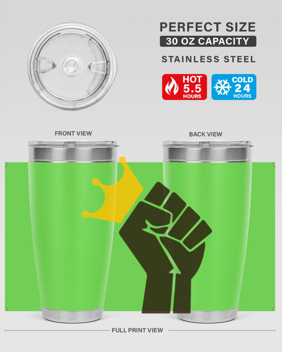 Black Power Crown 198# Cotton Tank featuring bold empowering phrases in black on a stylish tank top.