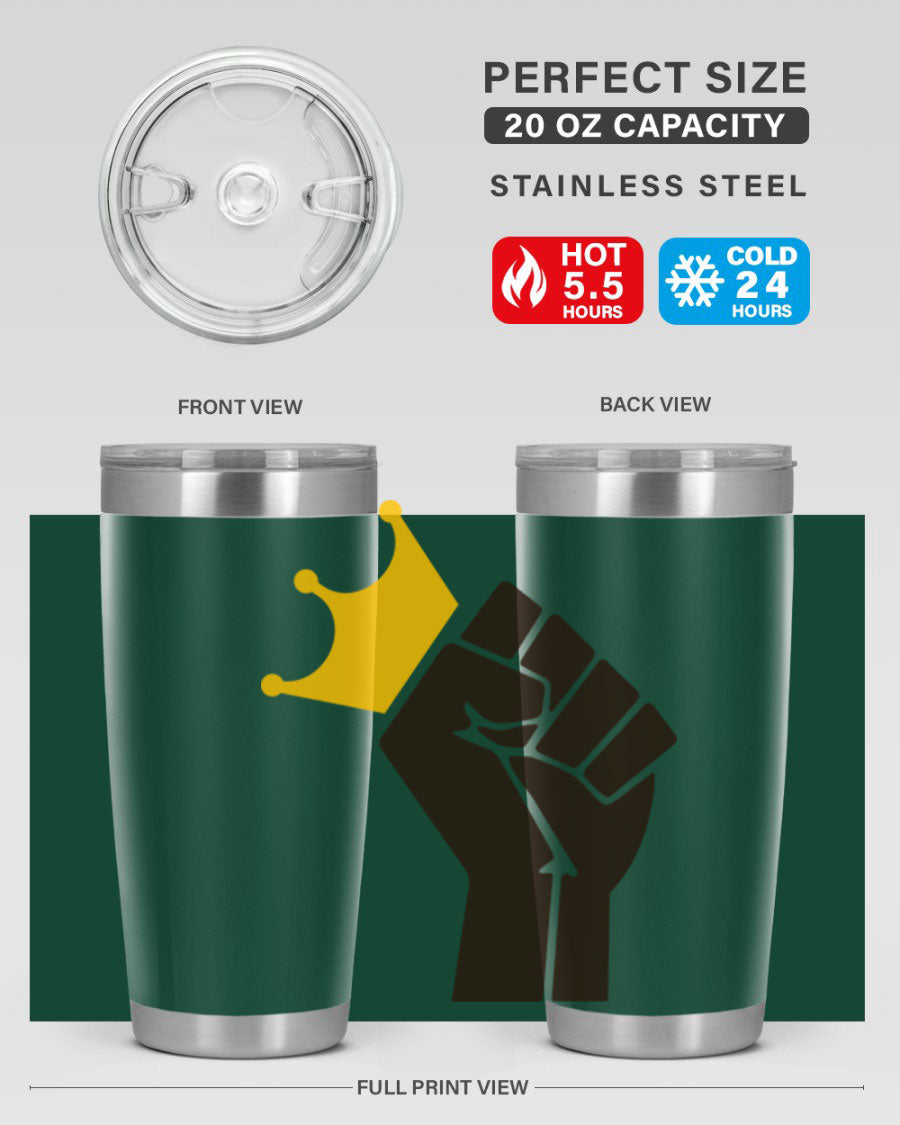 Black Power Crown 198# Cotton Tank featuring bold empowering phrases in black on a stylish tank top.