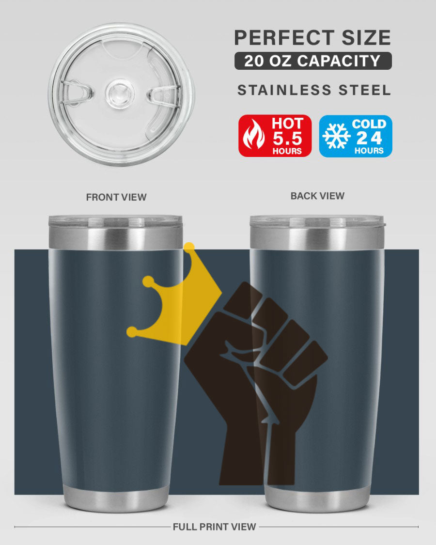 Black Power Crown 198# Cotton Tank featuring bold empowering phrases in black on a stylish tank top.