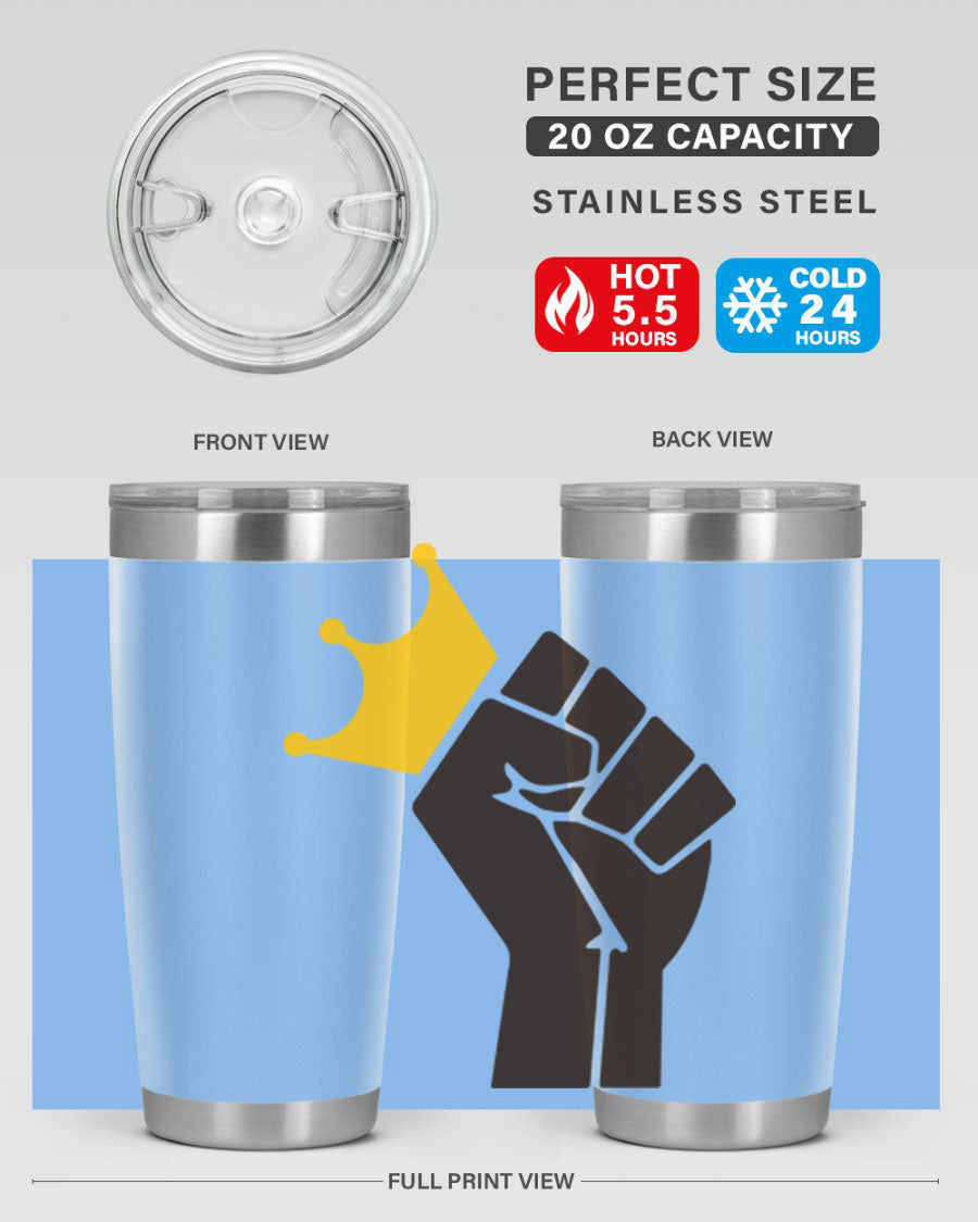 Black Power Crown 198# Cotton Tank featuring bold empowering phrases in black on a stylish tank top.