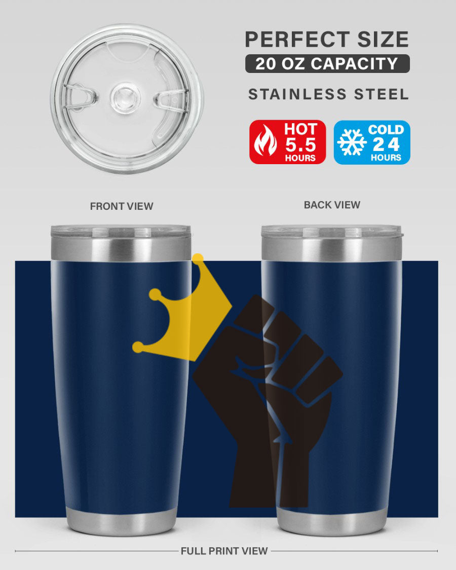 Black Power Crown 198# Cotton Tank featuring bold empowering phrases in black on a stylish tank top.