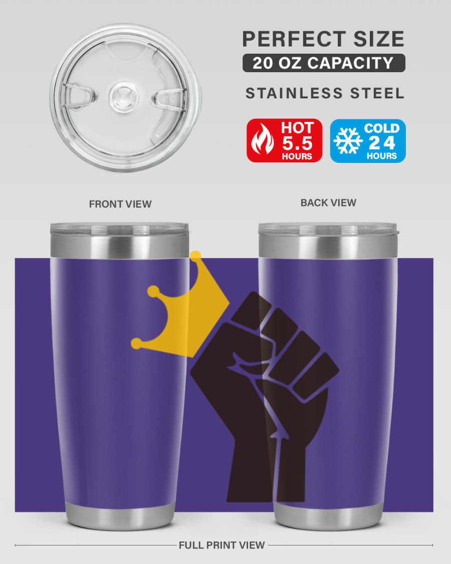 Black Power Crown 198# Cotton Tank featuring bold empowering phrases in black on a stylish tank top.