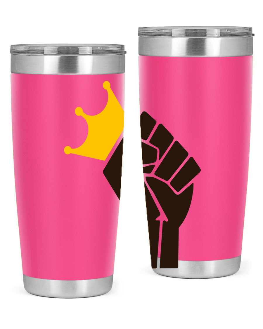 Black Power Crown 198# Cotton Tank featuring bold empowering phrases in black on a stylish tank top.