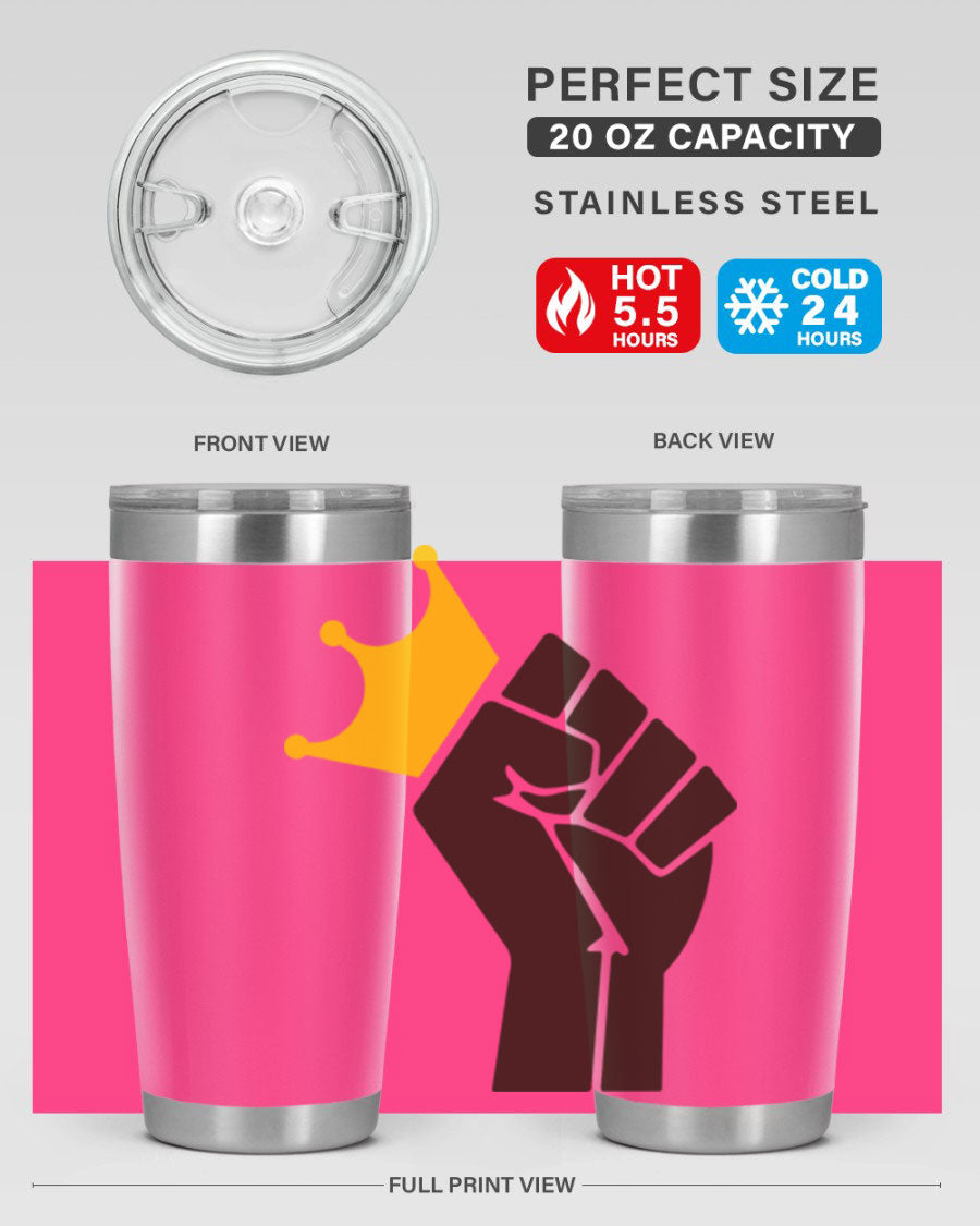 Black Power Crown 198# Cotton Tank featuring bold empowering phrases in black on a stylish tank top.