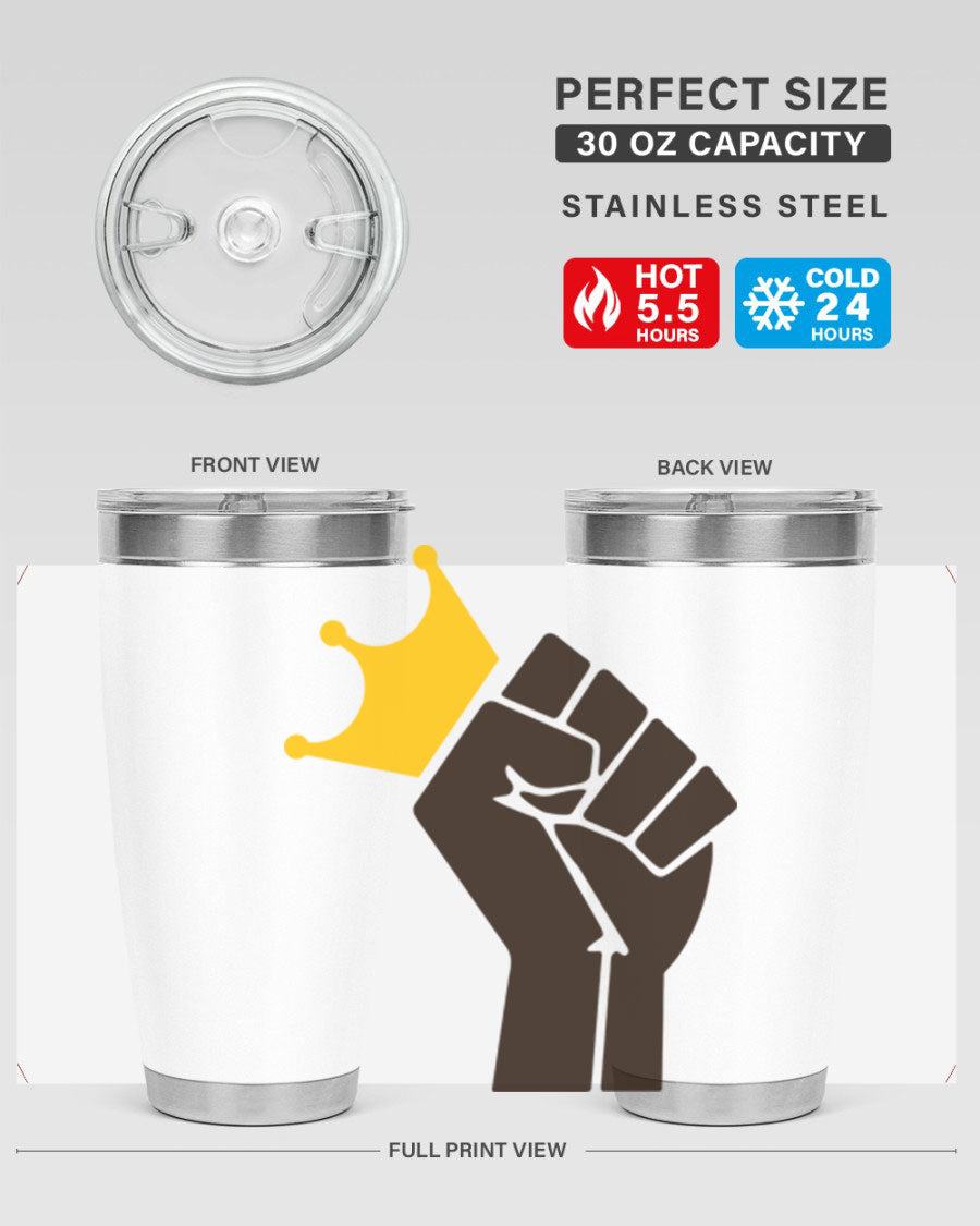 Black Power Crown 198# Cotton Tank featuring bold empowering phrases in black on a stylish tank top.