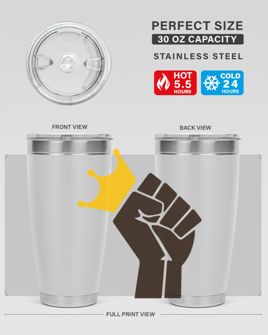 Black Power Crown 198# Cotton Tank featuring bold empowering phrases in black on a stylish tank top.