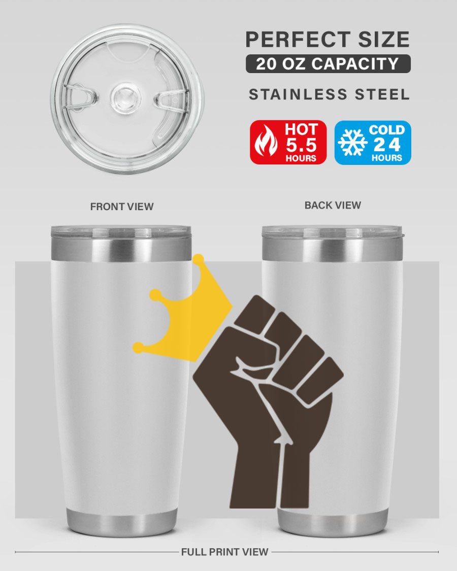 Black Power Crown 198# Cotton Tank featuring bold empowering phrases in black on a stylish tank top.