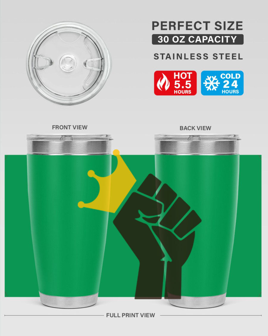 Black Power Crown 198# Cotton Tank featuring bold empowering phrases in black on a stylish tank top.