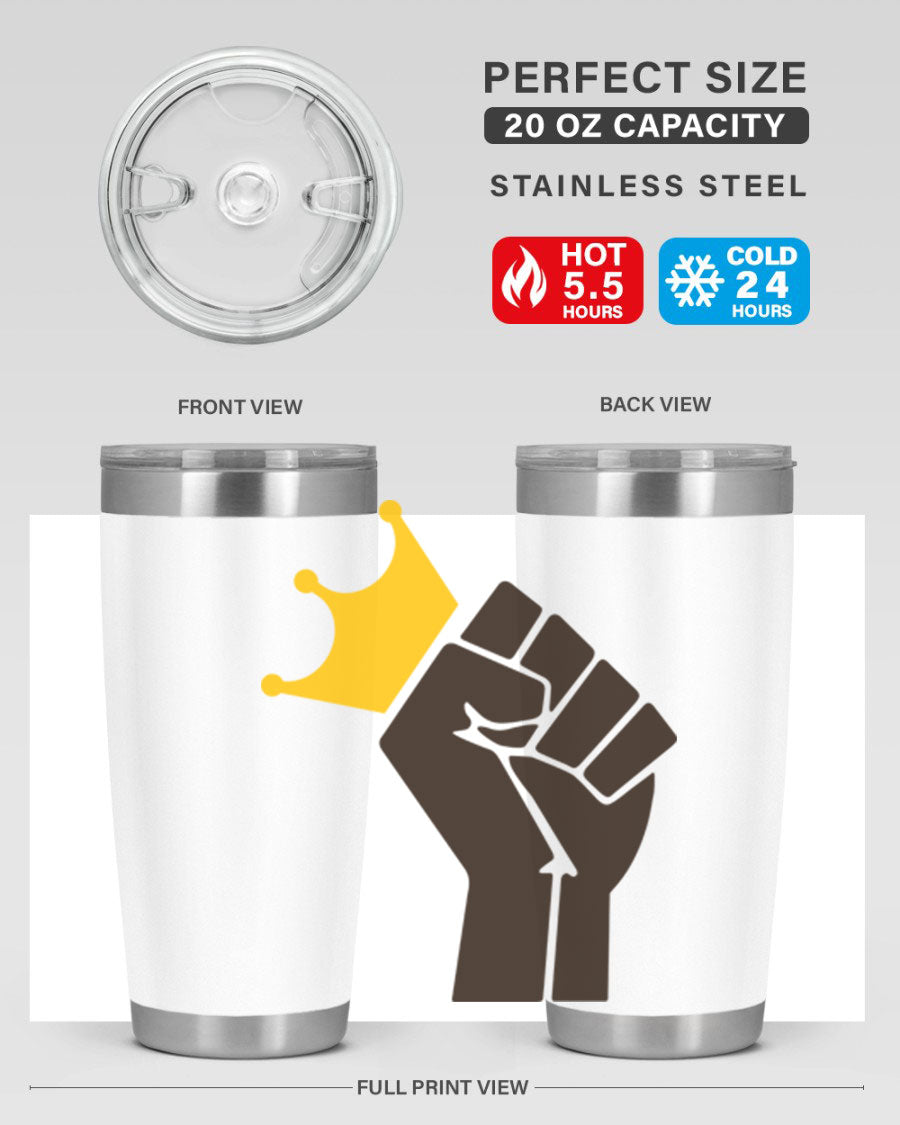 Black Power Crown 198# Cotton Tank featuring bold empowering phrases in black on a stylish tank top.