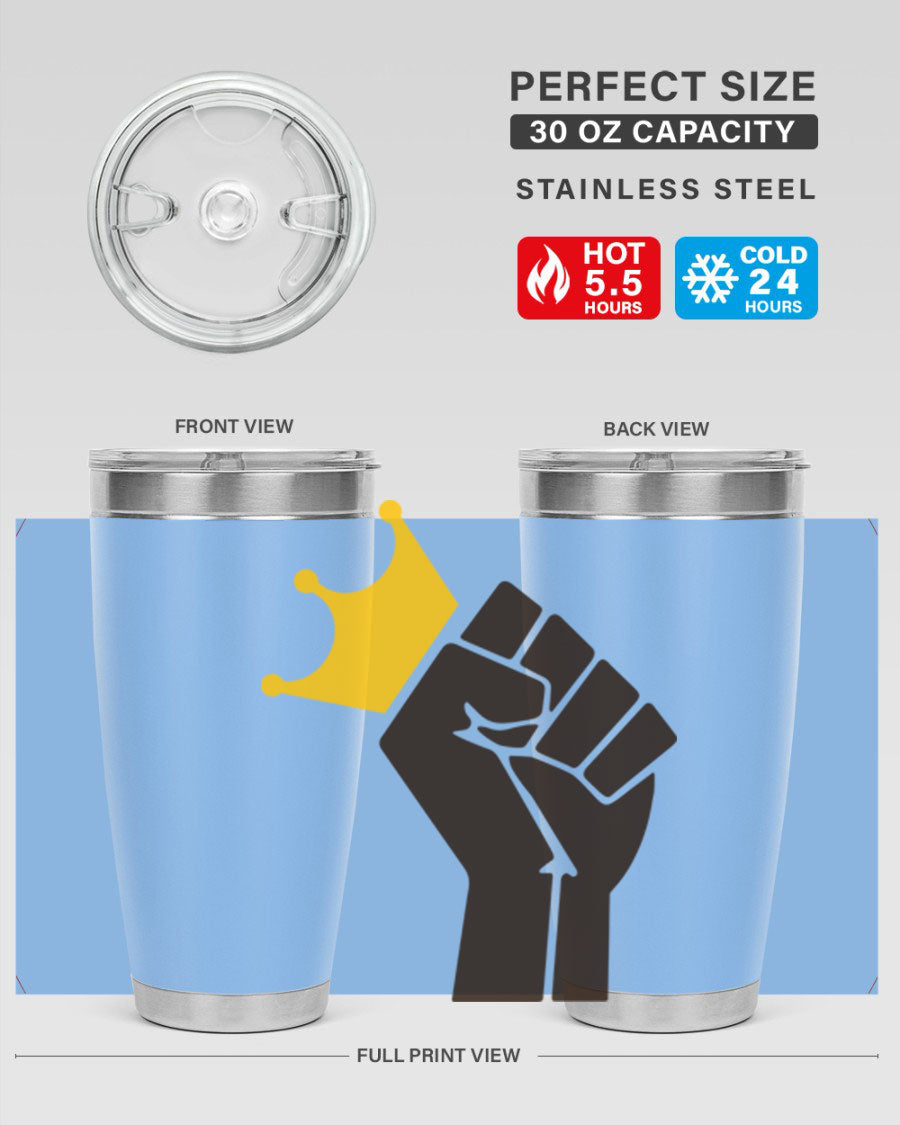 Black Power Crown 198# Cotton Tank featuring bold empowering phrases in black on a stylish tank top.