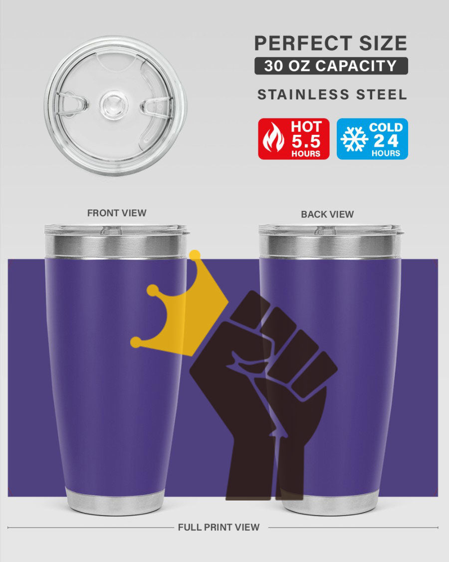 Black Power Crown 198# Cotton Tank featuring bold empowering phrases in black on a stylish tank top.