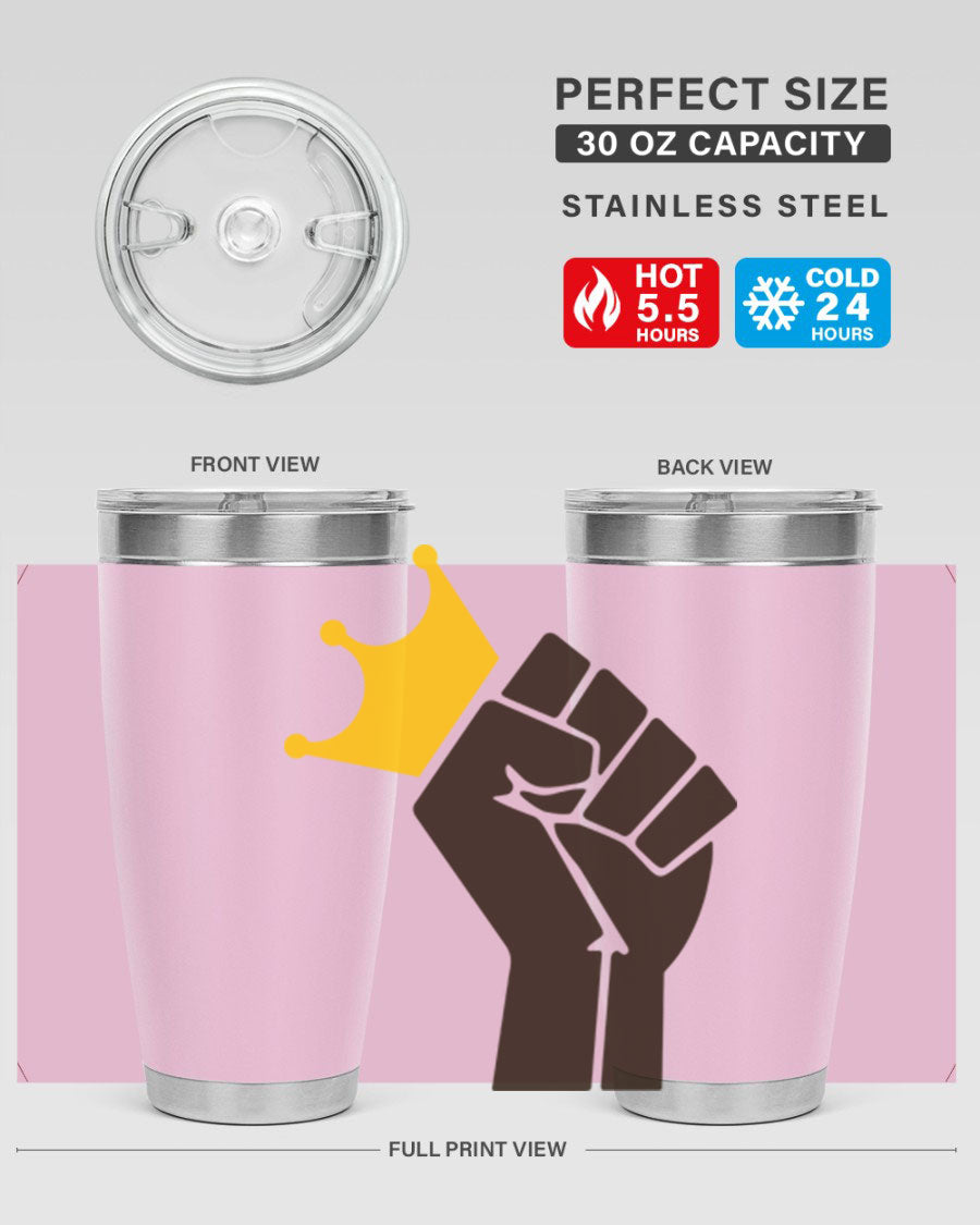 Black Power Crown 198# Cotton Tank featuring bold empowering phrases in black on a stylish tank top.