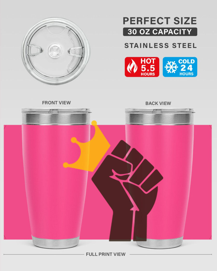 Black Power Crown 198# Cotton Tank featuring bold empowering phrases in black on a stylish tank top.