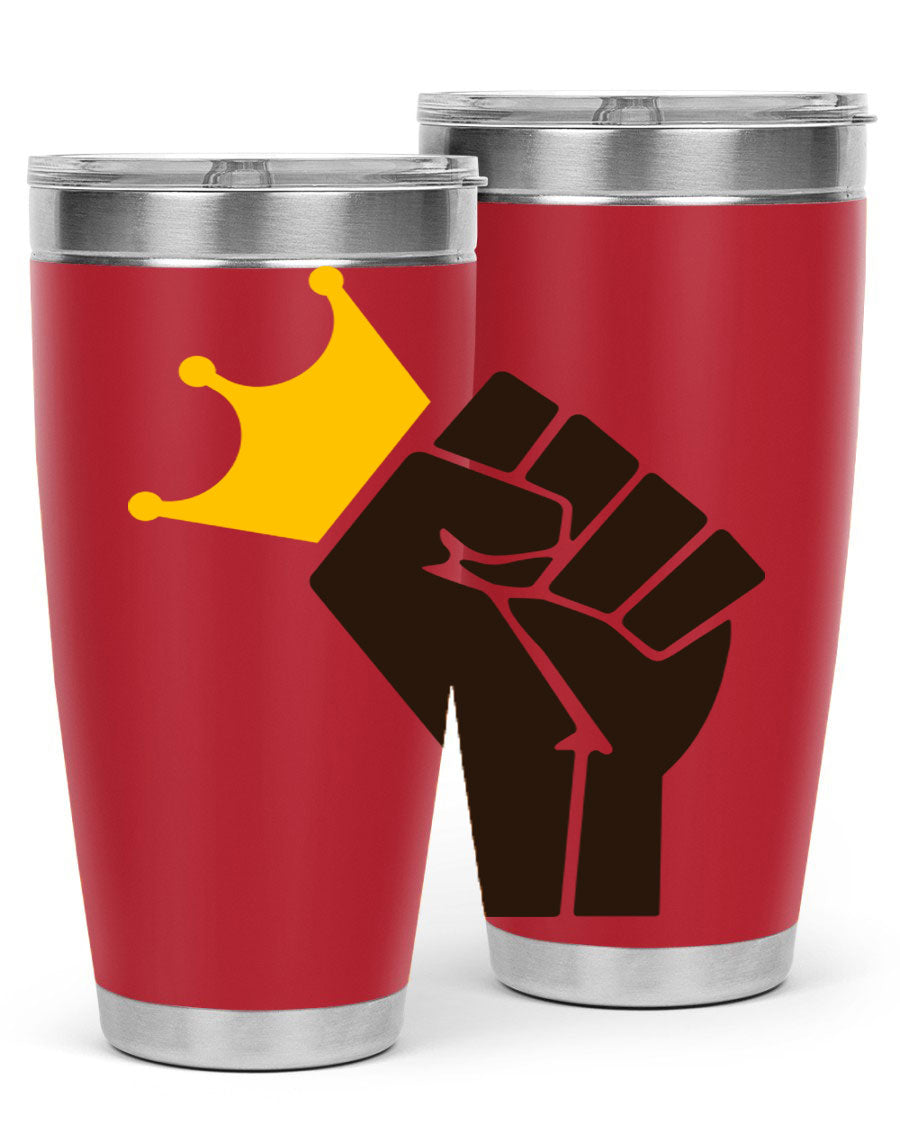 Black Power Crown 198# Cotton Tank featuring bold empowering phrases in black on a stylish tank top.