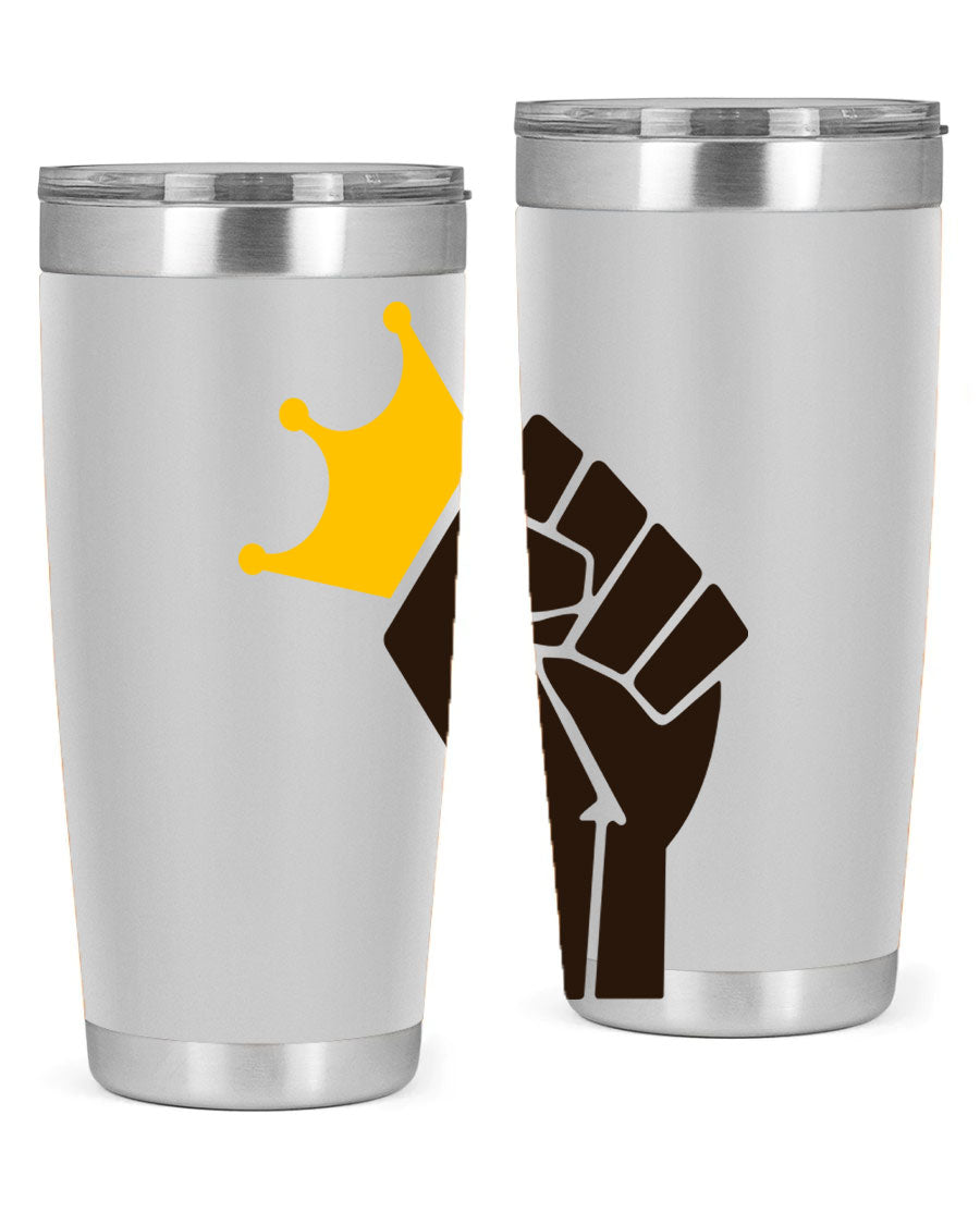 Black Power Crown 198# Cotton Tank featuring bold empowering phrases in black on a stylish tank top.